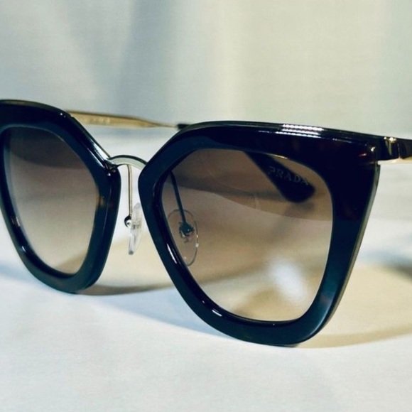 NWOT PRADA Cat-Eye Gradient Sunglasses in Havana/Gold- SPR53S 2AU-3D0 - Picture 7 of 13